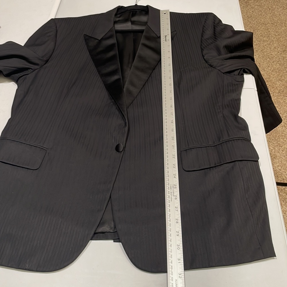 Royal Classic Tom James Black Pinstripe Custom Tux Tuxedo Suit One-button 46 - Picture 14 of 16